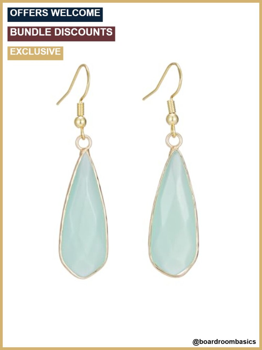 Natural Stone Dangle Drop Earrings Stainless Steel French Wire